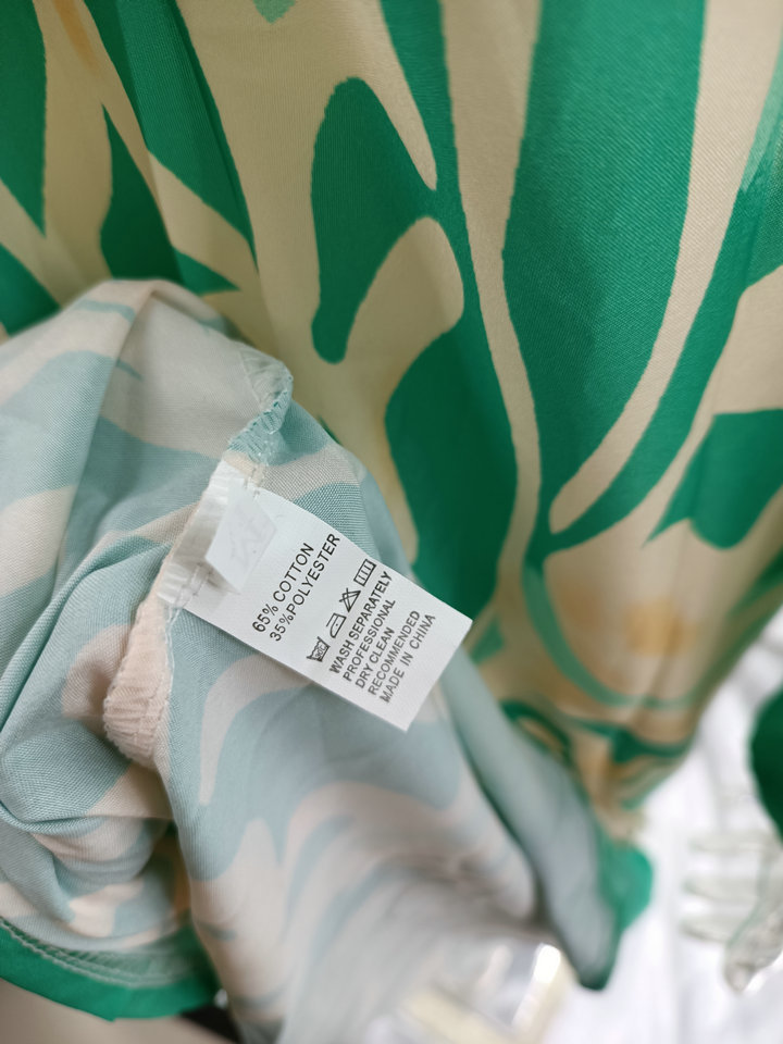 Women's printed pullover long sleeve long skirt V-neck swing loose dress_mkmklike.com