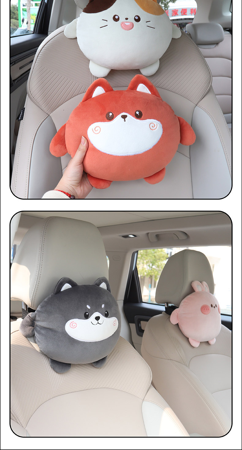 Car Headrest, Neck Pillow, Pair of Female Driver Pillows, Cartoon Cute Car Cushions, Kidsren's Seats, Car Cushions