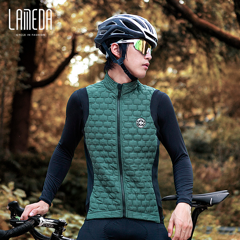 兰帕达秋冬季骑行服加绒背心户外保暖防风外套加厚自行车马甲
