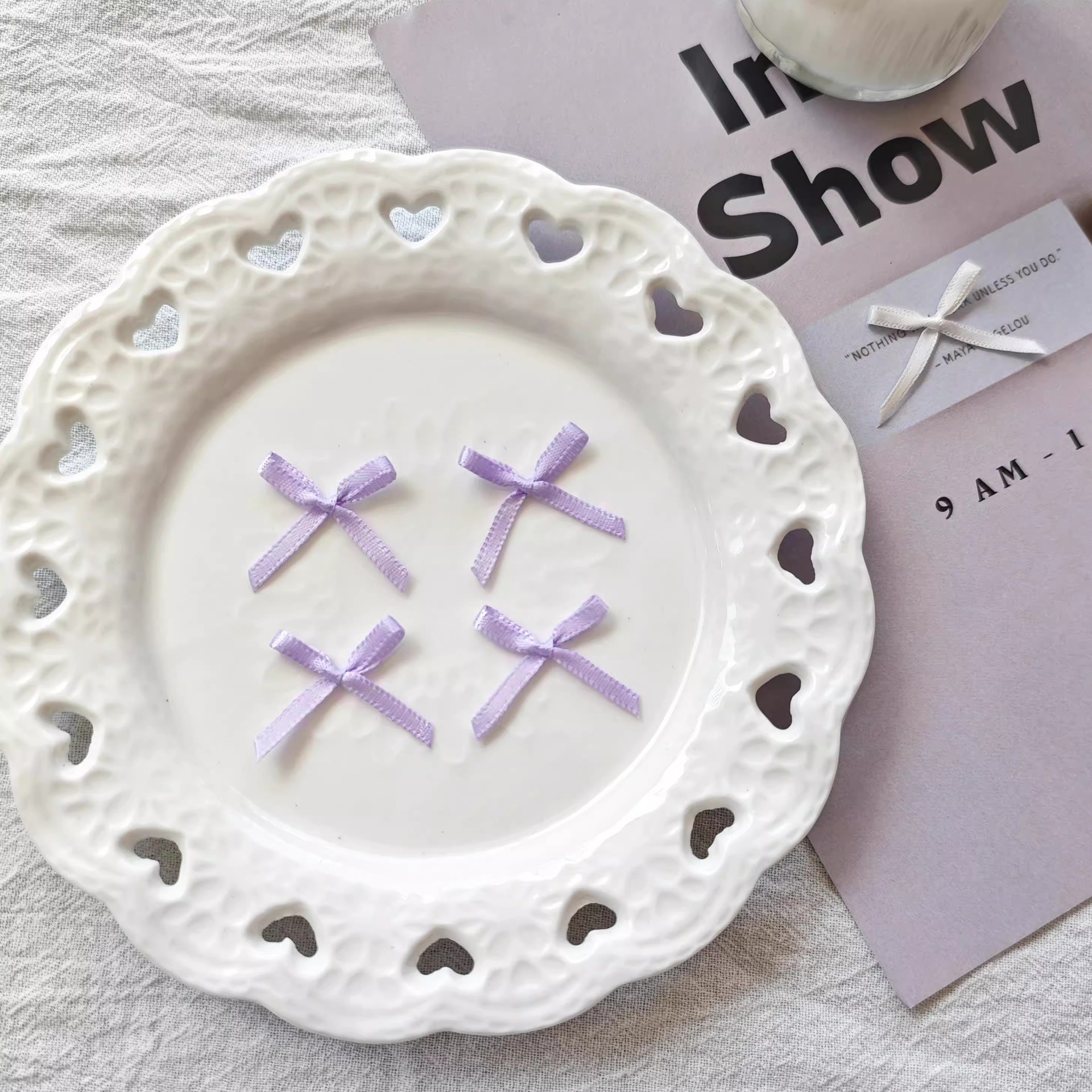 Small Butterfly 3MM Wide Hand Knot Decoration Finished Jewelry Card Set Accessories Handmade diy Material Doll Accessories