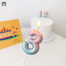 杰航渐变生日蜡烛个性创意彩色糖果蛋糕派对气氛数字装饰摆件