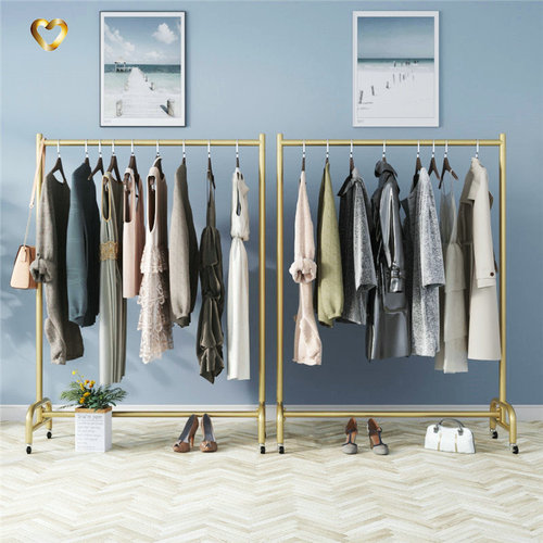 Clothing store display rack women's clothing store floor-standing clothes shelf internet celebrity live broadcast hanger mobile with wheels