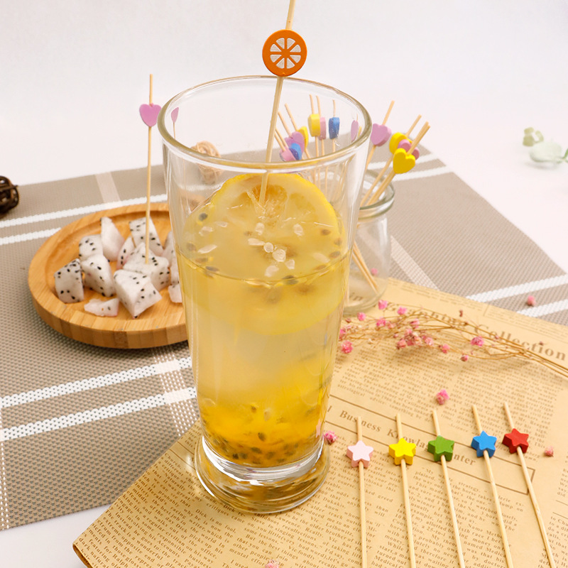 Desechable palo de bambú 12cm cóctel decorativo palo de postre