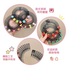 Children's forehead fringe magic comb, girl's back hair clip, round comb, new girl baby cartoon plug comb