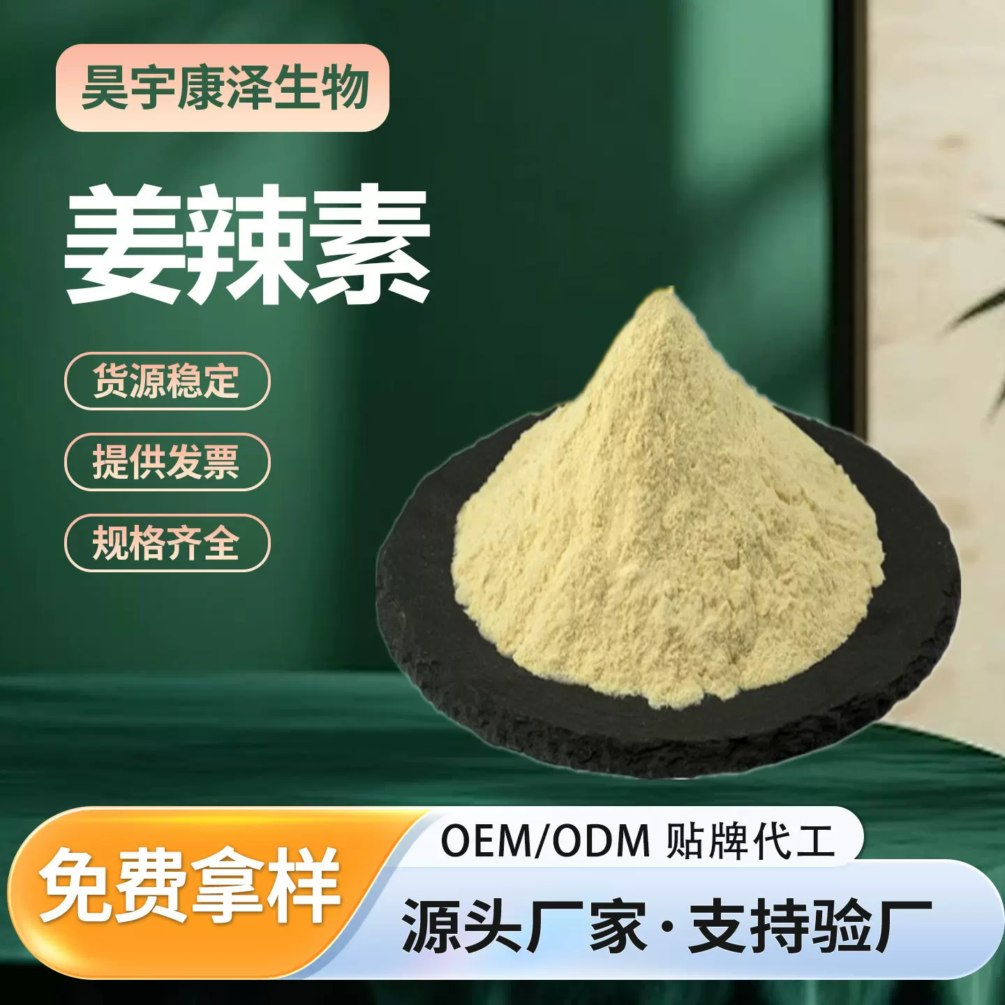 姜辣素食品级生姜提取物500g/袋 水溶生姜粉原料厂家现货量大从优