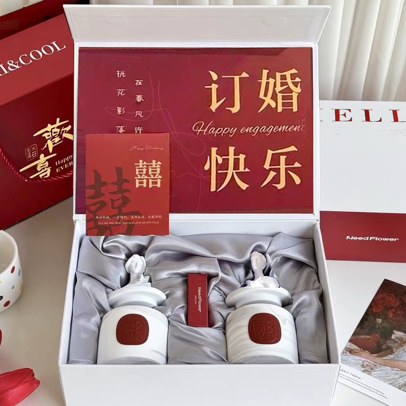 新婚礼物结婚订婚香薰蜡烛礼盒送新人婚礼伴手礼闺蜜伴娘生日礼物|undefined
