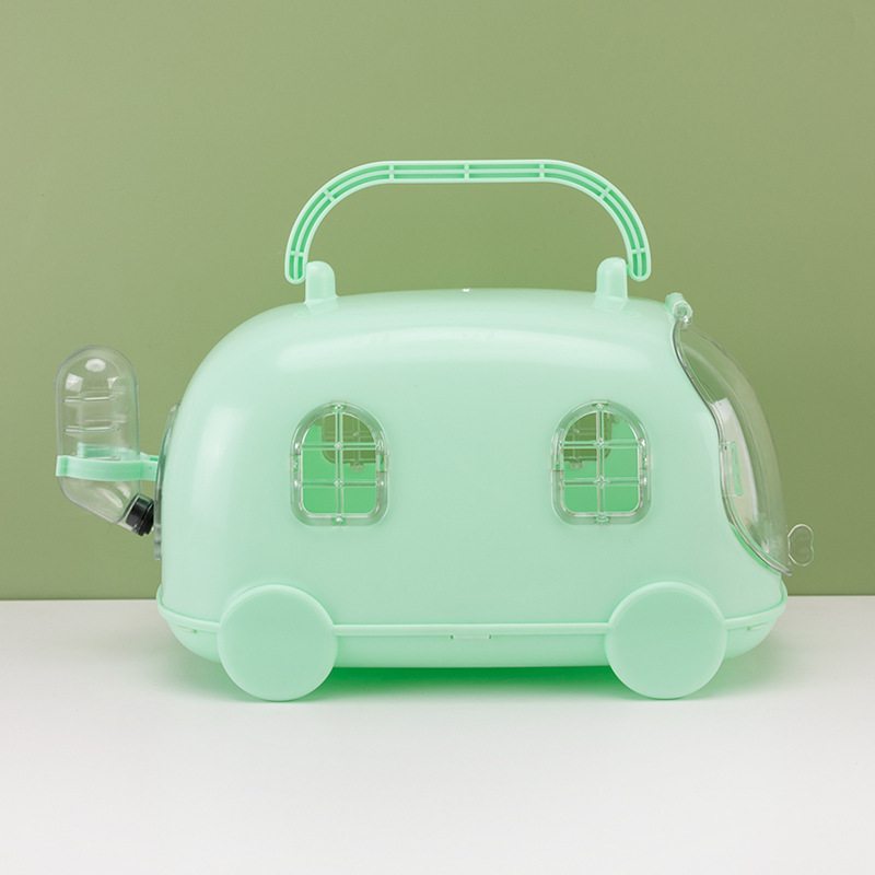 Nuevo tipo de jaula de hámster, hámster, oso de oro, perro, jaula para llevar, nuevo modelo de RV, caja de plástico para llevar, automóvil de lujo