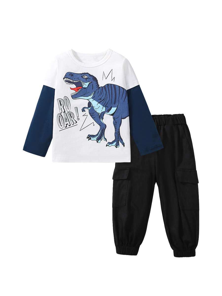 Little Maven Source Factory Traje para niños de otoño Traje para niños de dibujos animados europeos y americanos Traje de dos piezas de algodón puro image 6