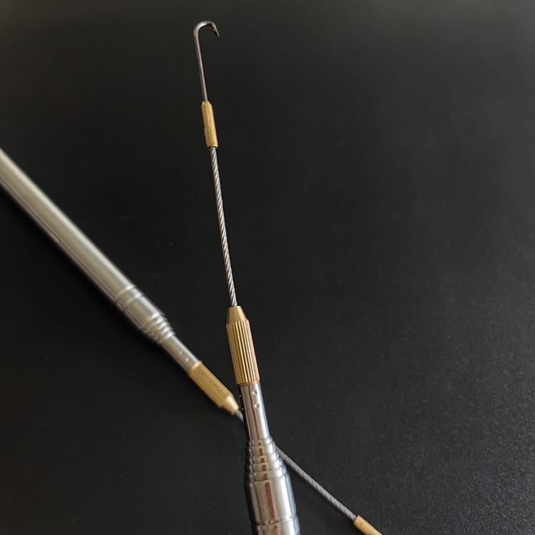 Acero inoxidable retráctil nuevo tipo de gaila amarilla 360 grados de rotación de tornillo púbido gancho de pesca de anguila larga gaila amarilla