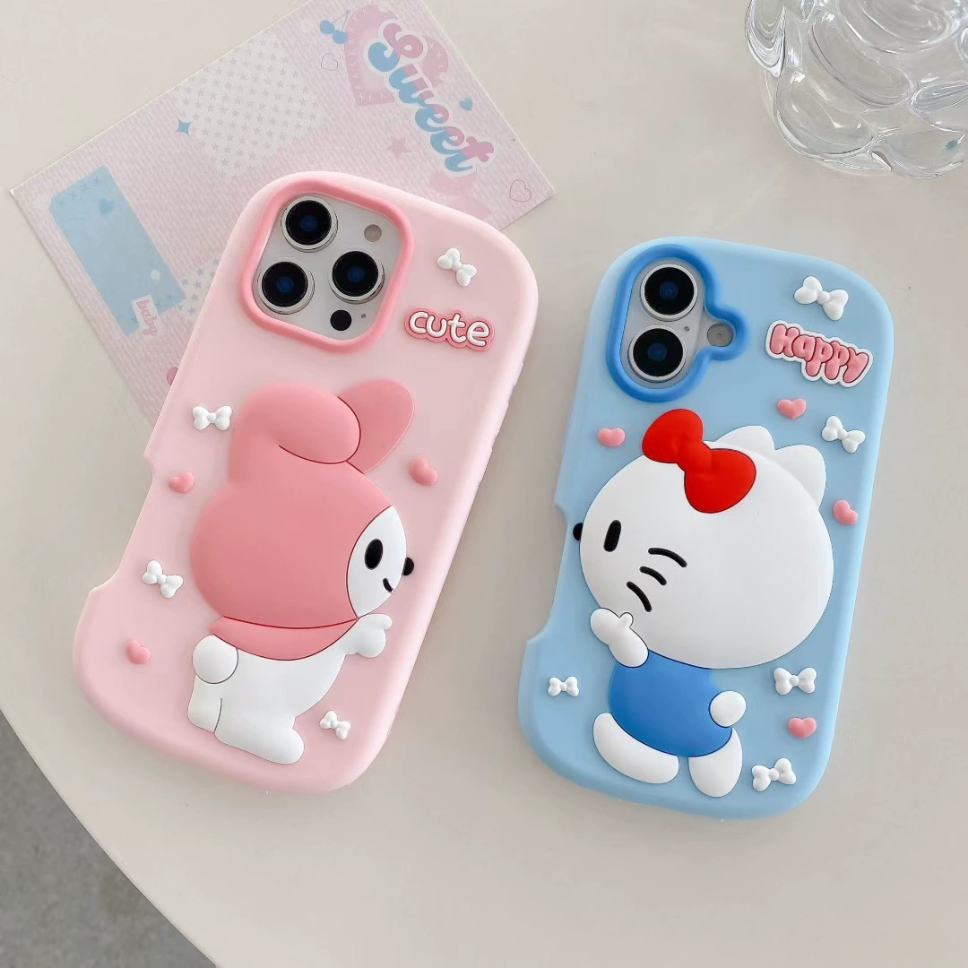 Чехол для телефона (Apple) совместимый с iPhone 13–16, силиконовый с 3D‑аппликацией, лёгкий, 0,06 кг