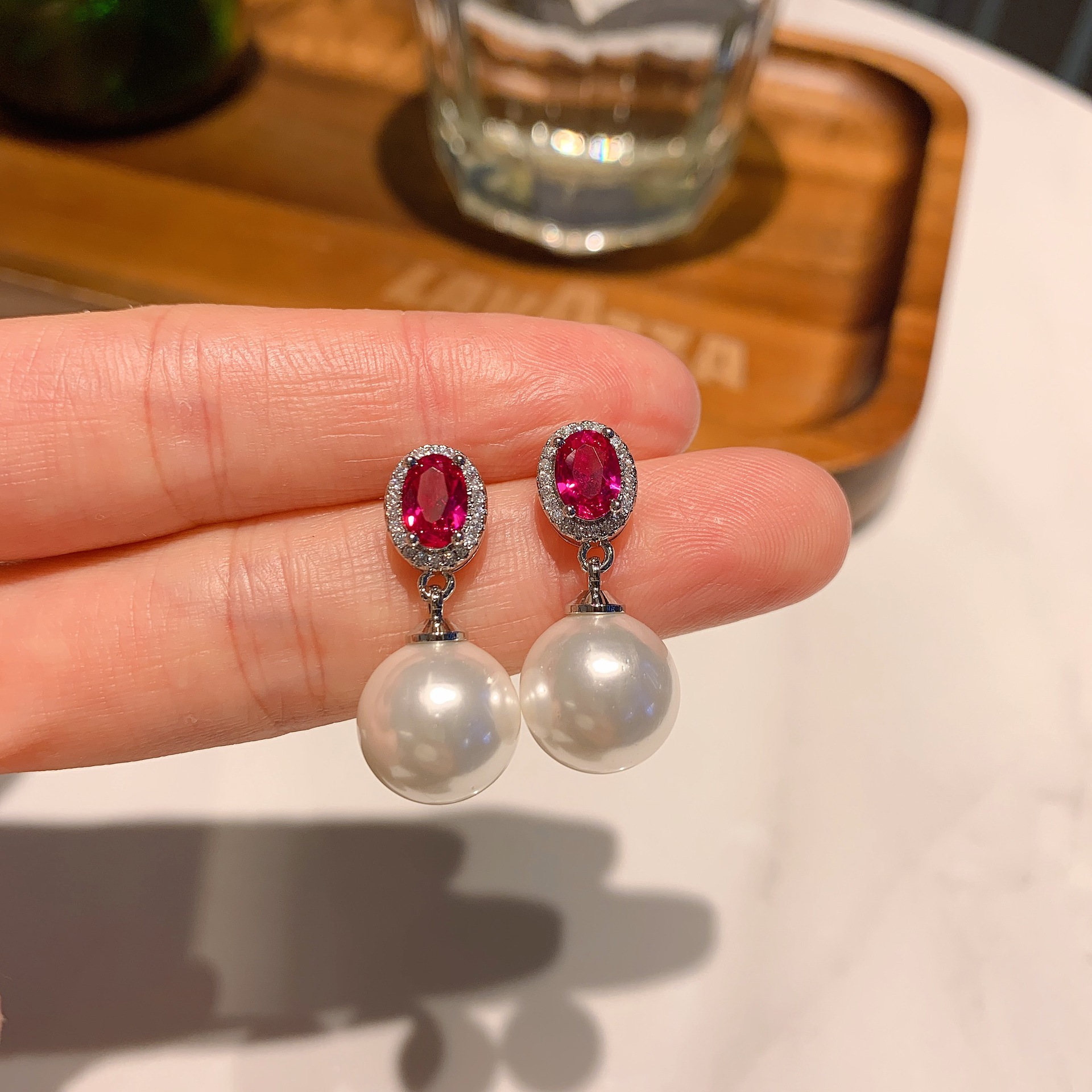 Retro Round Pearl Artificial Gemstones Pearl Womenu0027S Drop Earrings 1 Pair