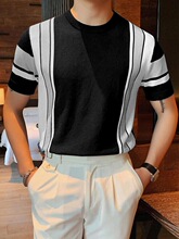 K 28816 Men's Knitted Short Sleeve T-Shirt ��ʿ��֯����