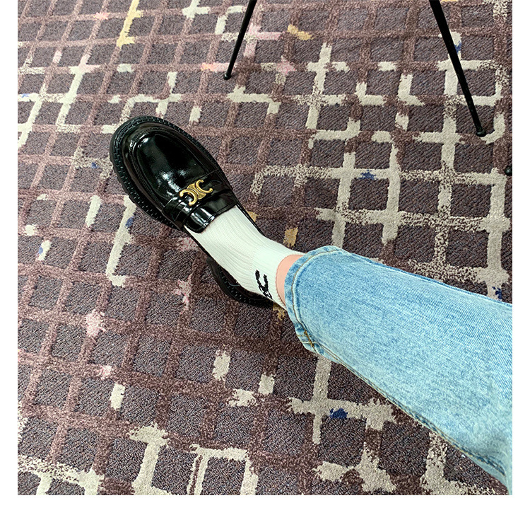 葡萄妈Studiolee英伦风小皮鞋女小金扣圆头一