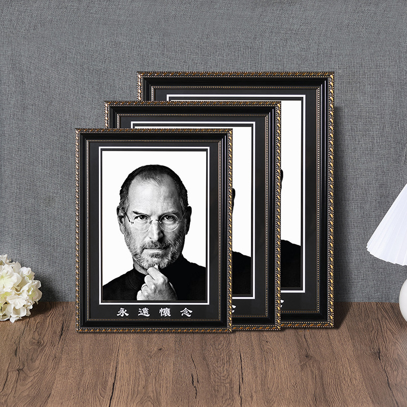Resin Photo Frame for the Elderly, Eco-Friendly Black Wall-Mounted Chinese-Style Eternal Memory Frame, Manufacturer Supply for Cross-Border Trade