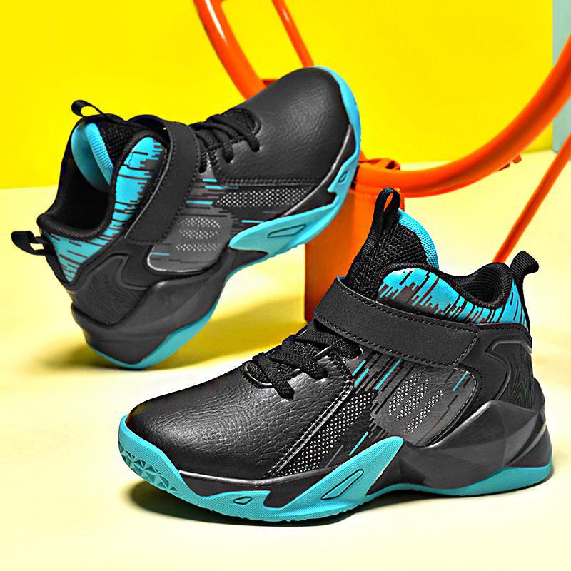 Large Size 47 Rubber-Soled Children's Basketball Shoes, Youth Men's Sports Shoes, Shock-Absorbing High-Top Sneakers for Men