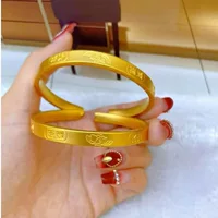Браслет производителя Lotus Fortune, древний метод, наследие, песочный золотой открытый браслет, женский стиль, ретро квадратный браслет, прямая продажа