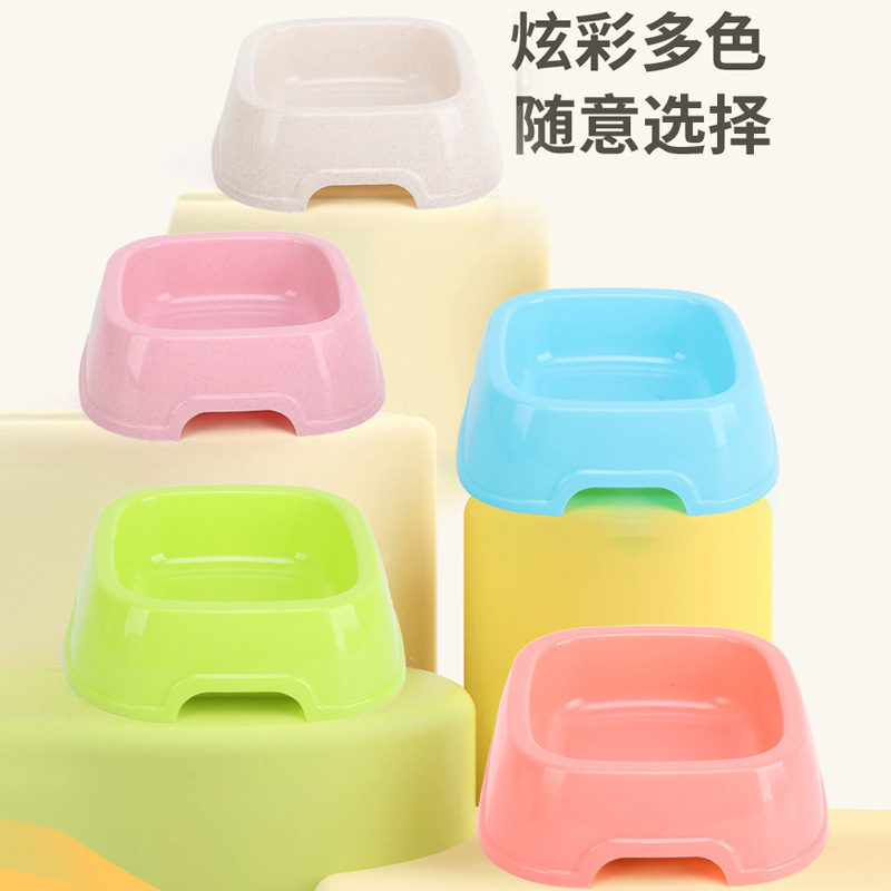 Pet Square tazón de comida gato perro tazón de comida tazón para beber ecológico caramelo color gato tazón de comida para mascotas