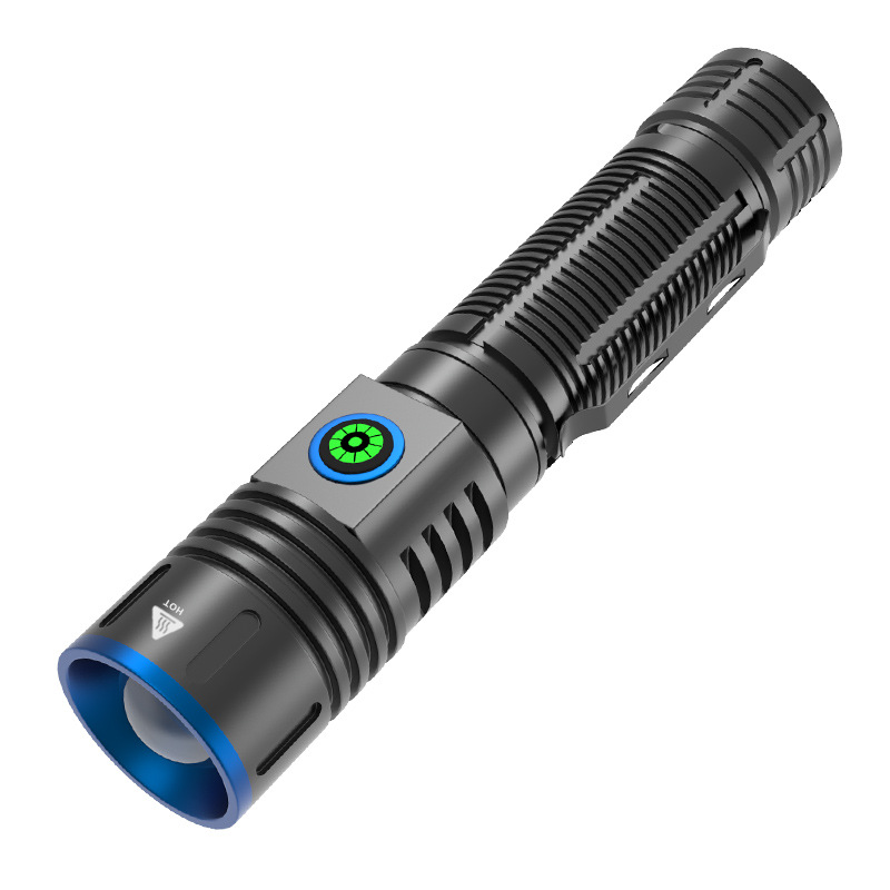 Linterna de luz fuerte de carga súper brillante pequeño mini portátil hogar tiro largo 21700 láser blanco multifuncional al aire libre