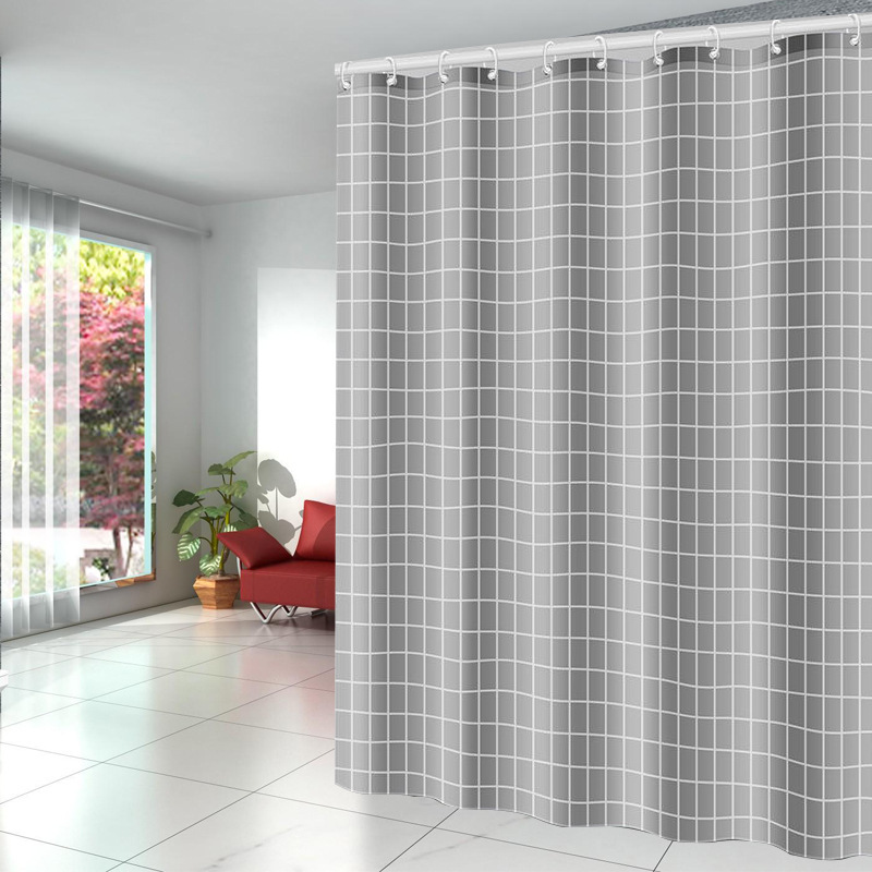Waterproof and Mildew-Resistant Bathroom Shower Curtain, Wholesale Thickened Polyester Fabric Partition Curtain, Solid Color Simple Ins-Style Shower Curtain Waterproof and Mildew-Resistant Bathroom Shower Curtain, Wholesale Thickened Polyester Fabric Partition Curtain, Solid Color Simple Ins-Style Shower Curtain