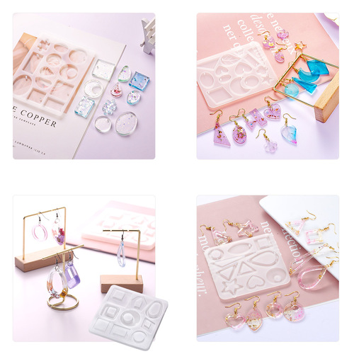 Glue diy mold resin simple UV handmade jewelry making earrings earrings silicone mold grinding tools