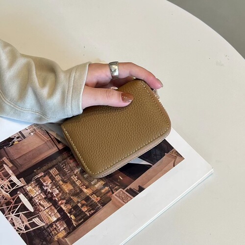 Card holder women's large capacity multi-card slot  new exquisite high-end anti-magnetic compact coin purse genuine card case leather wallet