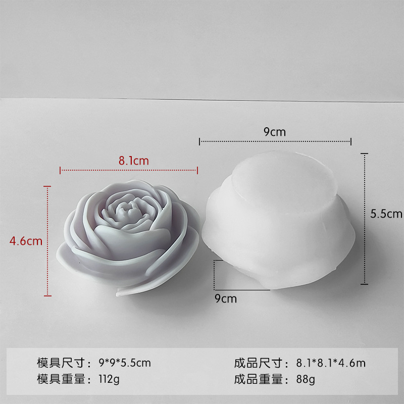 Jiahui Mei peonía flor de cera molde de cera de cera de cera de cera de cemento tira magnética adornos candelabro