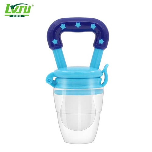 LVSU Full Silicone Teether Food Supplement Fruit Magic Fruit and Vegetable Teether Baby Gum Fruit Teether Bag