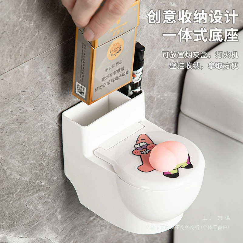 Креативная настенная пепельница для домашнего использования с крышкой, подходит для гостиной, из нержавеющей стали, для офиса, спальни, ванной комнаты, милая и противопепельная.
