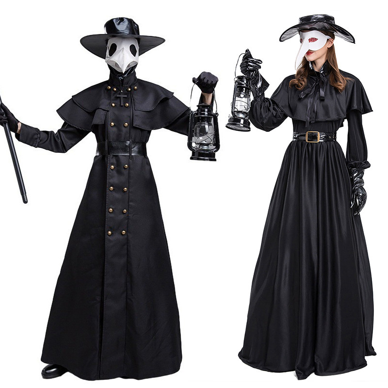 Foreign trade men and women medieval cos steampunk style European and American plague doctor costume party role-playing suit