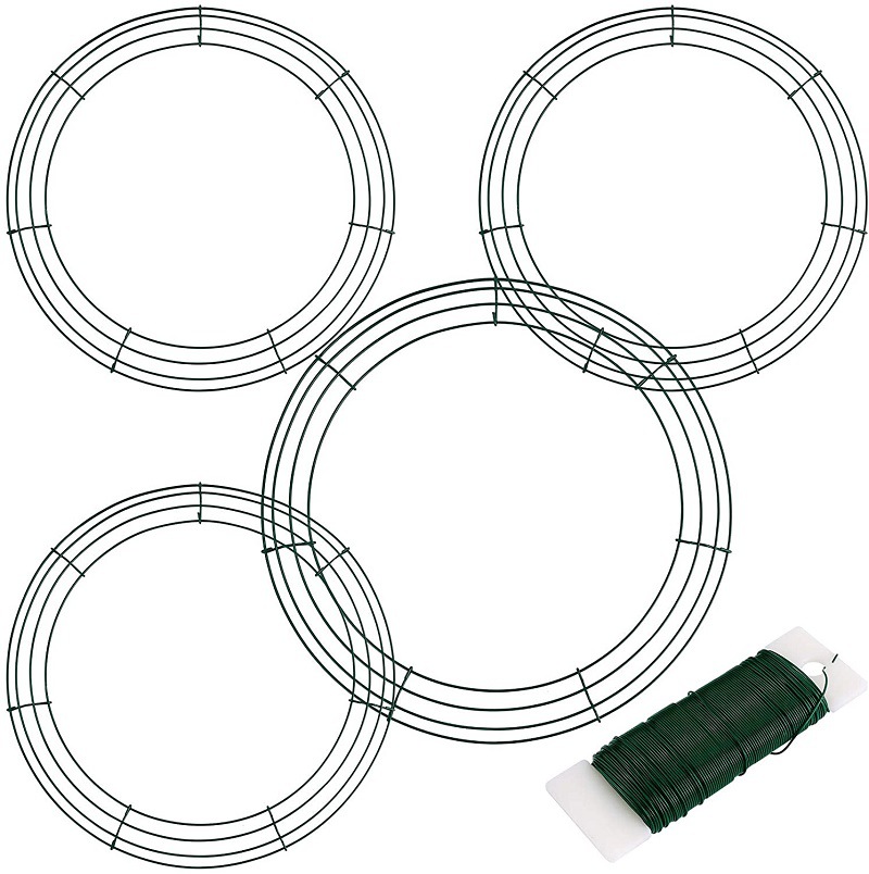 Anillo de hierro guirnalda especial transfronteriza vacaciones DIY guirnalda decoración hierro guirnalda círculo hierro arreglo floral anillo de hierro