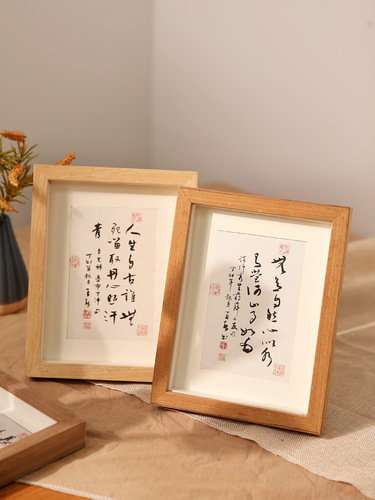 Photo frame table 6 inches 6 7 8 8 solid wood hollow three-dimensional picture frame mounting a4 paper frame wall hanging photo diy