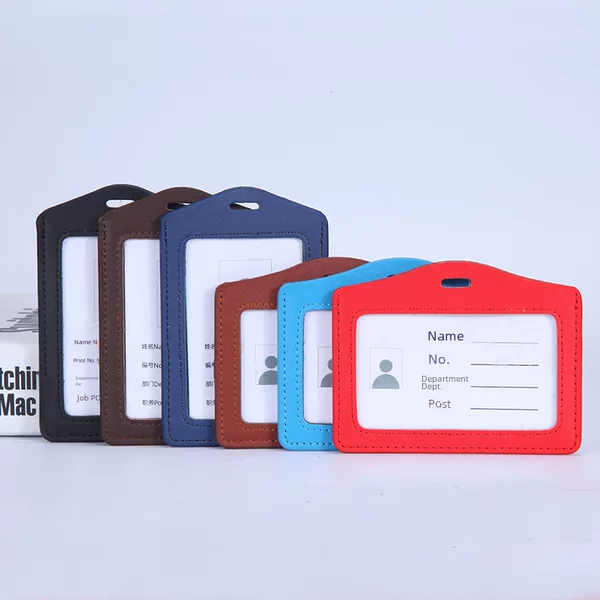 Goldbeis Work Badge Holder Id Card Holder Lanyard Work Permit Leather Case Work Badge Student Access Card Holder