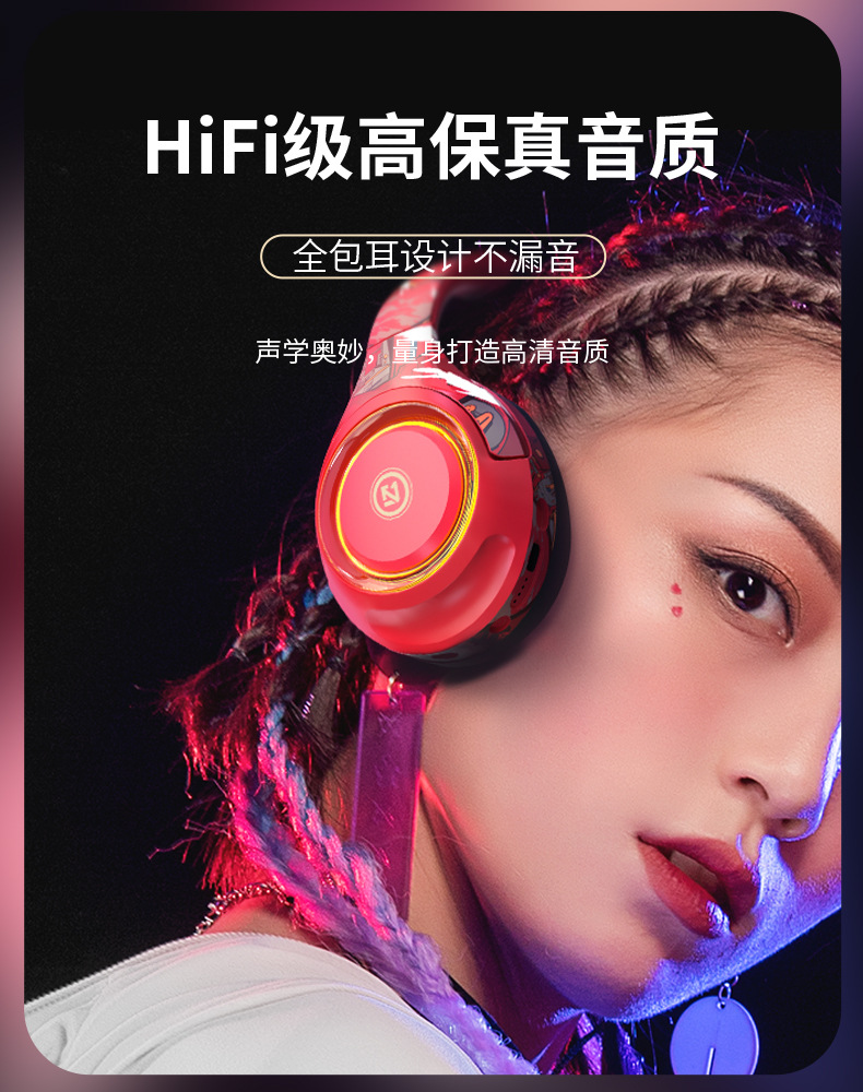 LULE Kabelloses Bluetooth-Kopfhörer Over-Ear Kabelgebundenes Gaming-Headset für Computer E-Sport-Kopfhörer Wasserdicht Sport Amazon Hot Model
