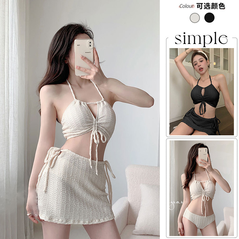 swimsuit women‘s three-piece bikini swimsuit sexy internet celebrity high-grade slimming chest pad ins style hot spring swimsuit