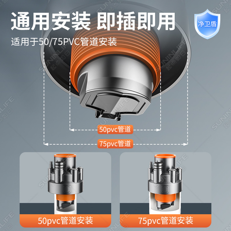 厨房下水管三头通洗碗机水槽排水管净水器密封塞分流水防返臭神器|undefined
