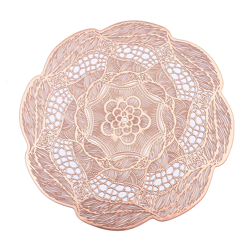 Amazonas romántica flor francesa almohadilla de PVC rosa creativa alta sensación de lujo ligera almohadilla de aislamiento térmico del restaurante