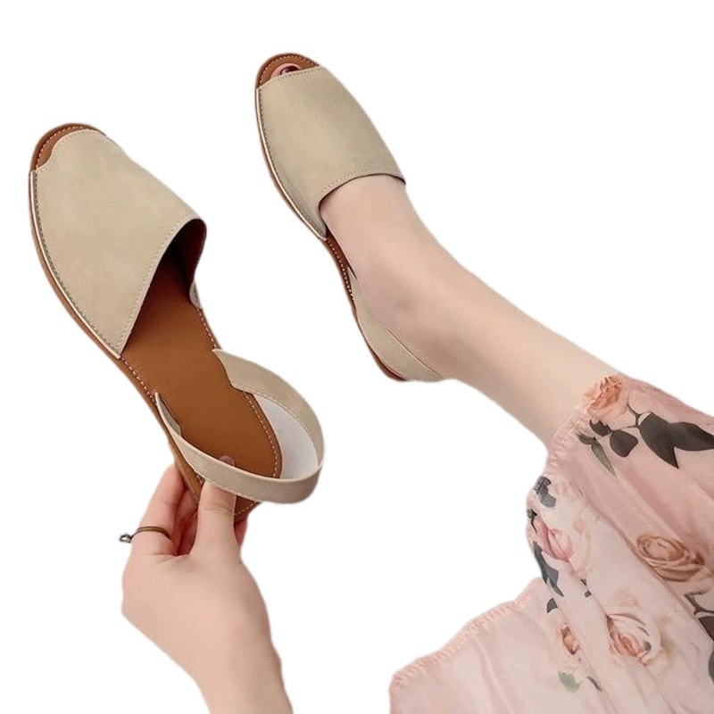 Внешняя торговля женская обувь больших размеров Amazon желает популярных весенне-летних европейских и американских Юго-Восточной Азии горячей продажи плоских женских сандалий больших размеров