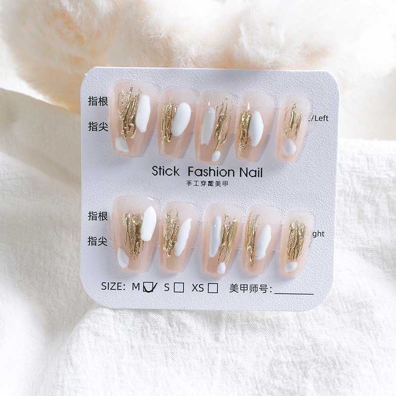 Uña hecha a mano 2023 nuevo parche de uñas transparente de alta gama parche de uñas falso parche de uñas corto