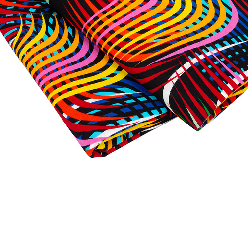African wax printed cotton fabric with double-sided geometric patterns
