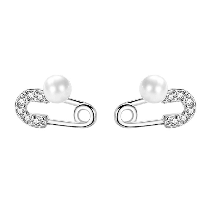 Estilo coreano s925 pendientes de plata esterlina de las mujeres pin simple pequeña oreja hueso Stud nueva moda en forma de espalda pendientes de plata joyería del oído