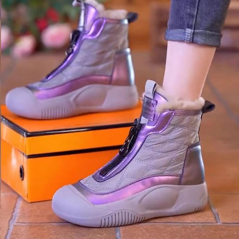 Botas de nieve de invierno para mujeres, zapatos de algodón impermeables y antideslizantes, nuevo tipo 2024 botas cortas de invierno.