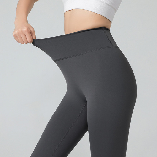 Spring and summer one-piece lulu solid color tight-fitting high-waist hip-raising high-intensity fitness running training sports yoga pants for women
