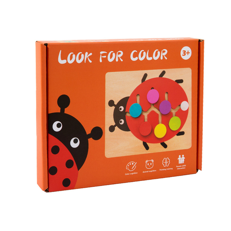 Juguetes de CPC CE para niños de educación temprana cognitiva de color entrenamiento de animales de seis colores juguetes de madera