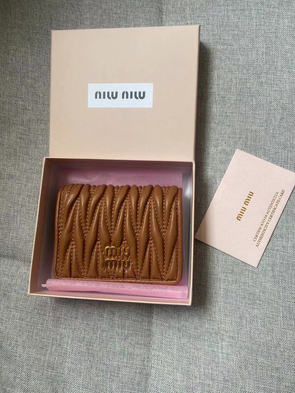 miu ミニプリーツカードホルダー女性インターネットセレブファッションショート小銭入れ口紅バッグチェーンバッグカードホルダー財布バッグ|undefined