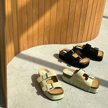 6179出口韩国东大门女鞋厂家直销批发平底休闲韩版露趾厚底凉拖