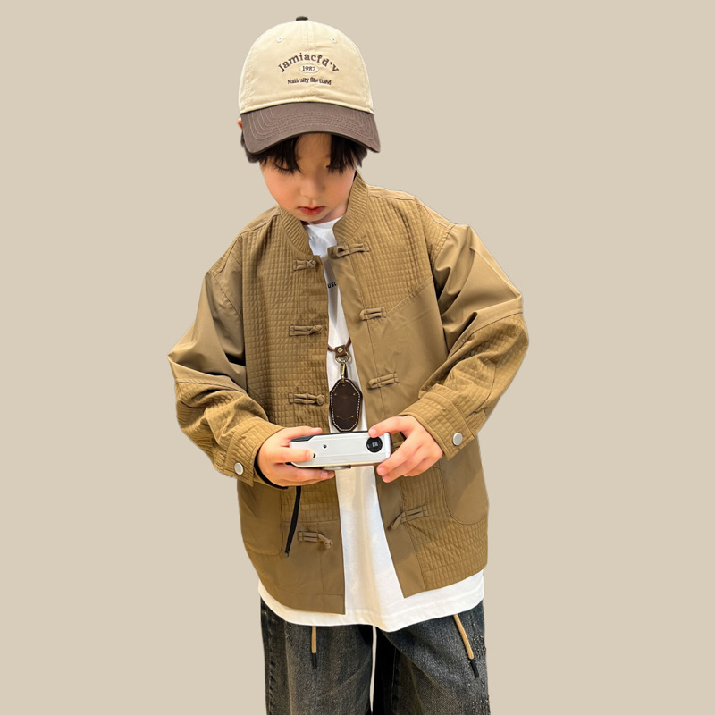 Chaqueta de patchwork china para niños para la primavera de 2024, nuevo estilo, top, Hanfu de otoño para niños grandes, fresco y moderno_voghion.com