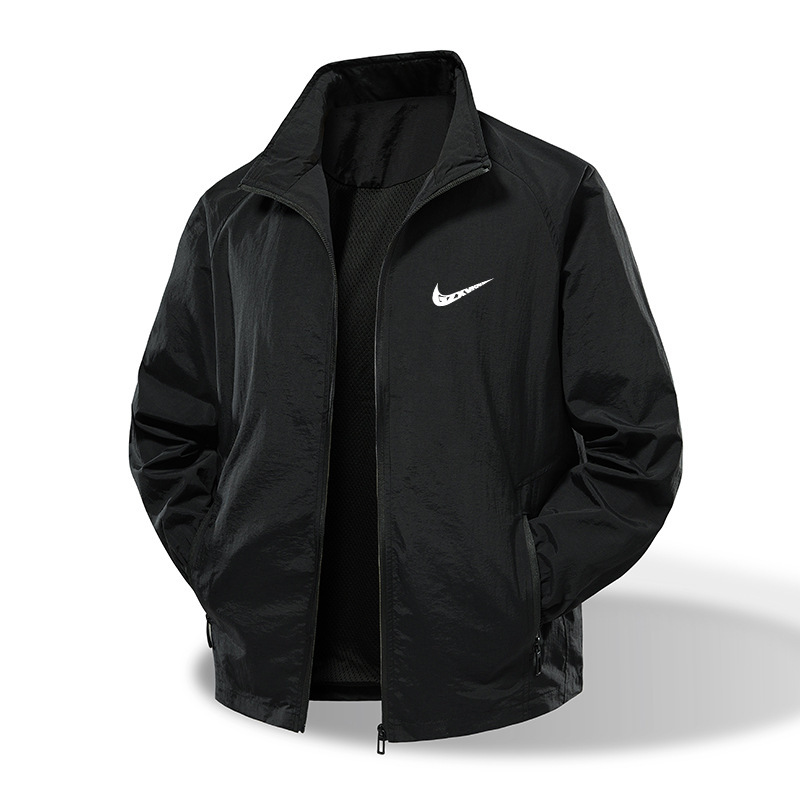 2025 Spring and Autumn New Workwear Zipper Jacket Stretch Waterproof Outdoor Jacket Stand Collar Jacket Nylon