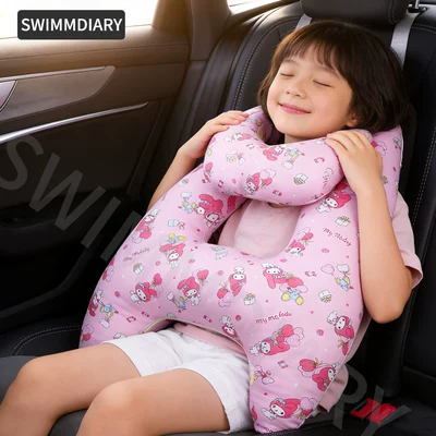 pillow car sleeping artifact — Seat belt shoulder pad - melody-neck-pillow-removable-and-washable-liner-pure-cotton-fabric-breathable-design