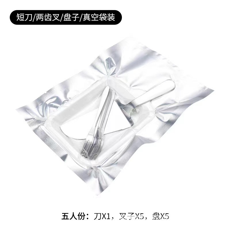 스테인레스 스틸 트레이 5개 포크 5개 칼 1개