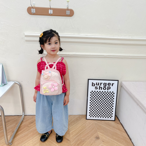 Kindergarten kid backpack, cute baby PU sequined backpack, little princess snack bag, small school bag for outing